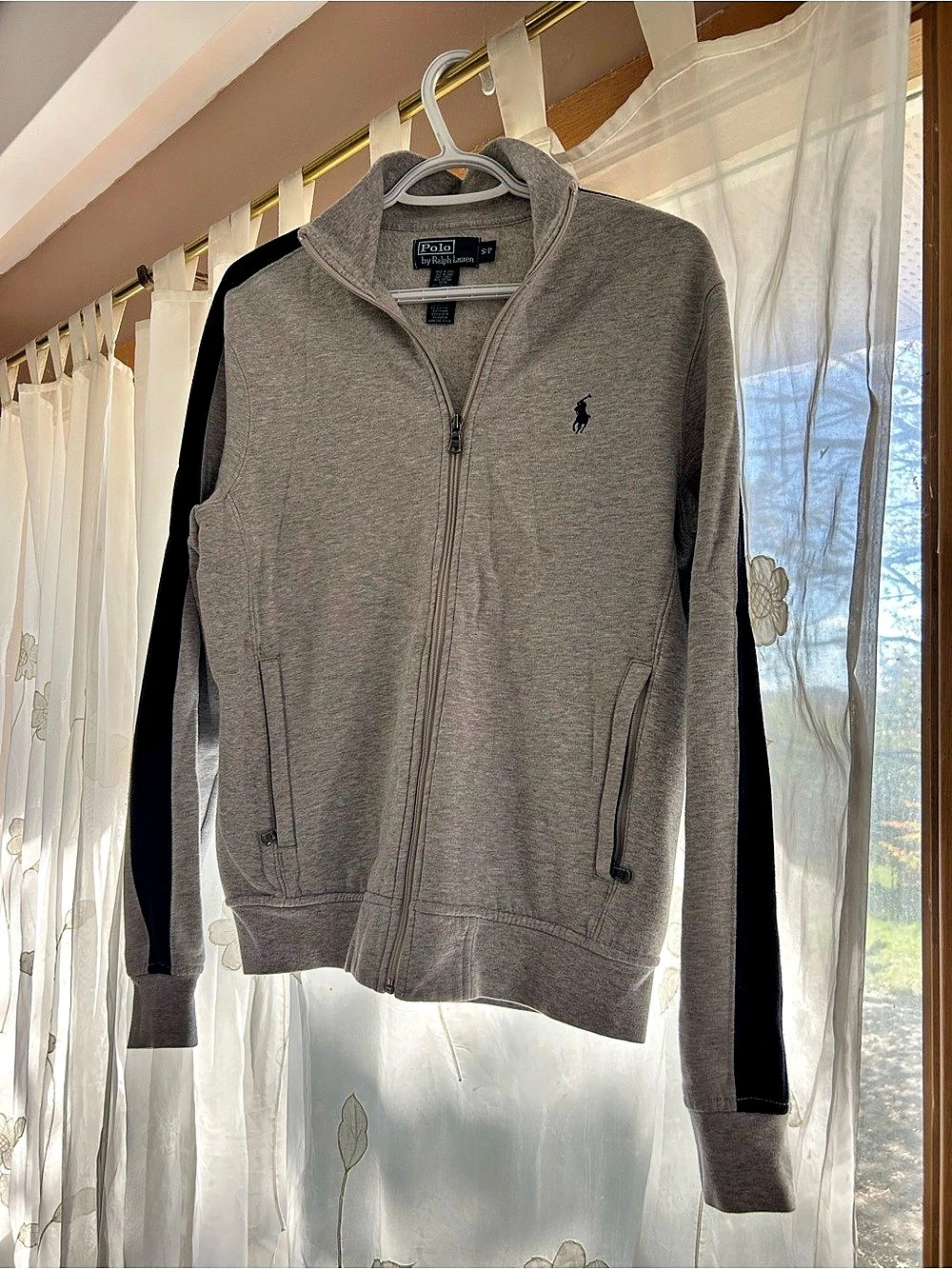 Men's - Polo Gray Zip-Up Sweatshirt - Size Small